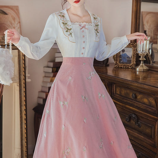 Early Autumn Women's New Clothing Retro French Romantic Pastoral Style Fairy Dress