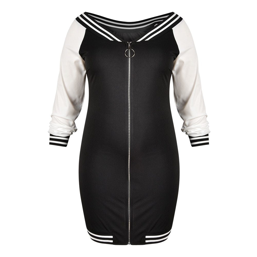Zipper dress mid-length