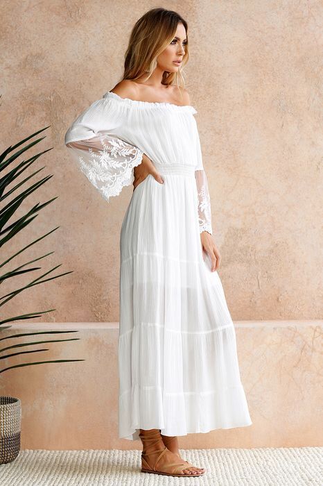 European Boho Lace Stitching Day Dress