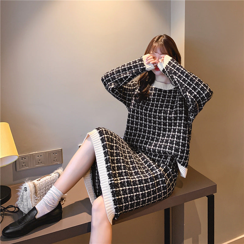 Ladies' small fragrance sweater dress