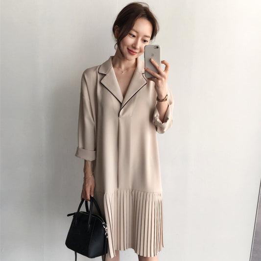 Pleated suit dress