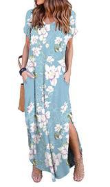 Short sleeve casual dress with printed pockets