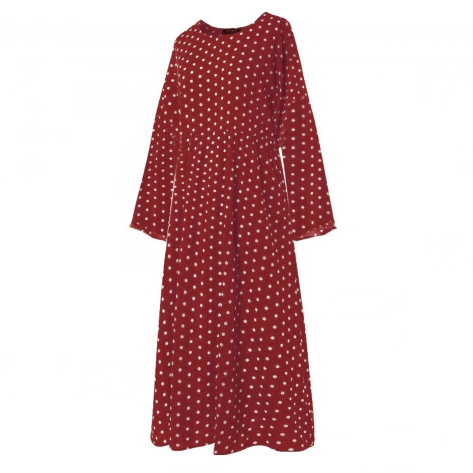 Printed round neck dress