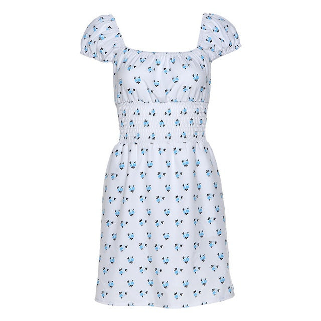 Printed pleated dress