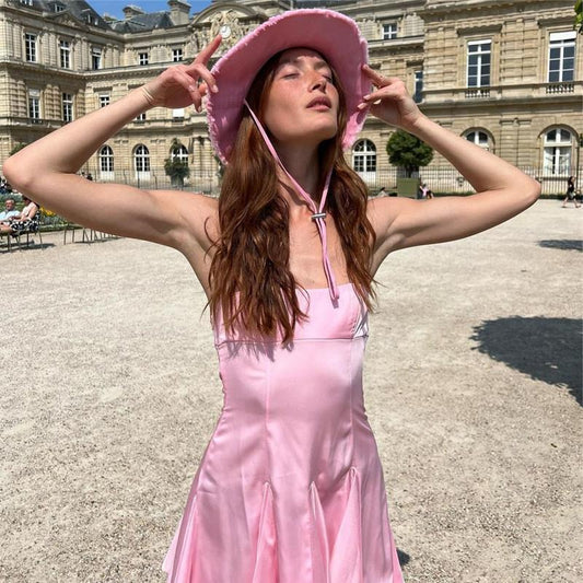 Women's Summer Sweet Style Backless Short Dress