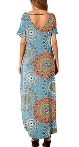 Short sleeve casual dress with printed pockets