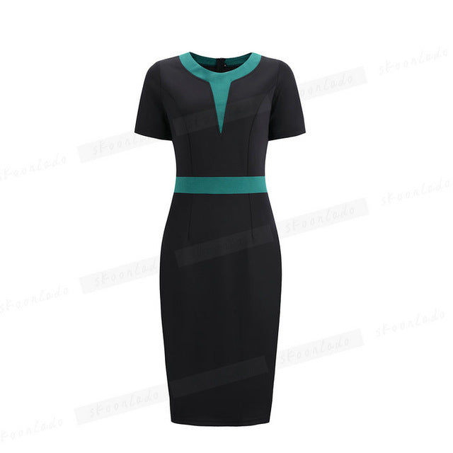 Office Ladies Pencil Sleeveless Clothes Dress For Women Work