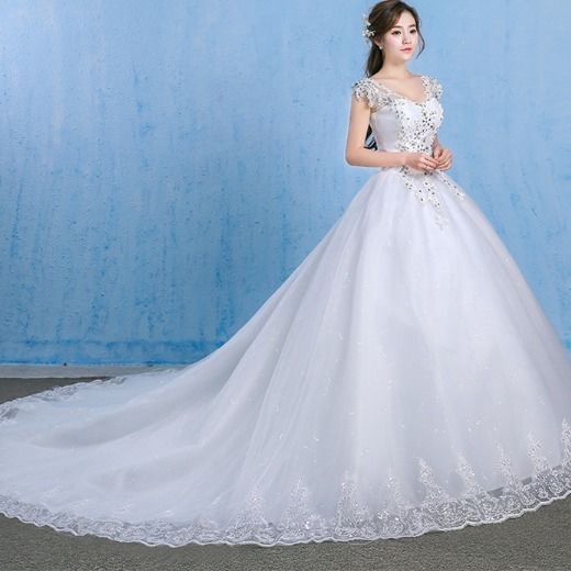 Luxury Wedding Dress With Diamonds Embellished Summer And Spring One-shoulder Wedding Dress