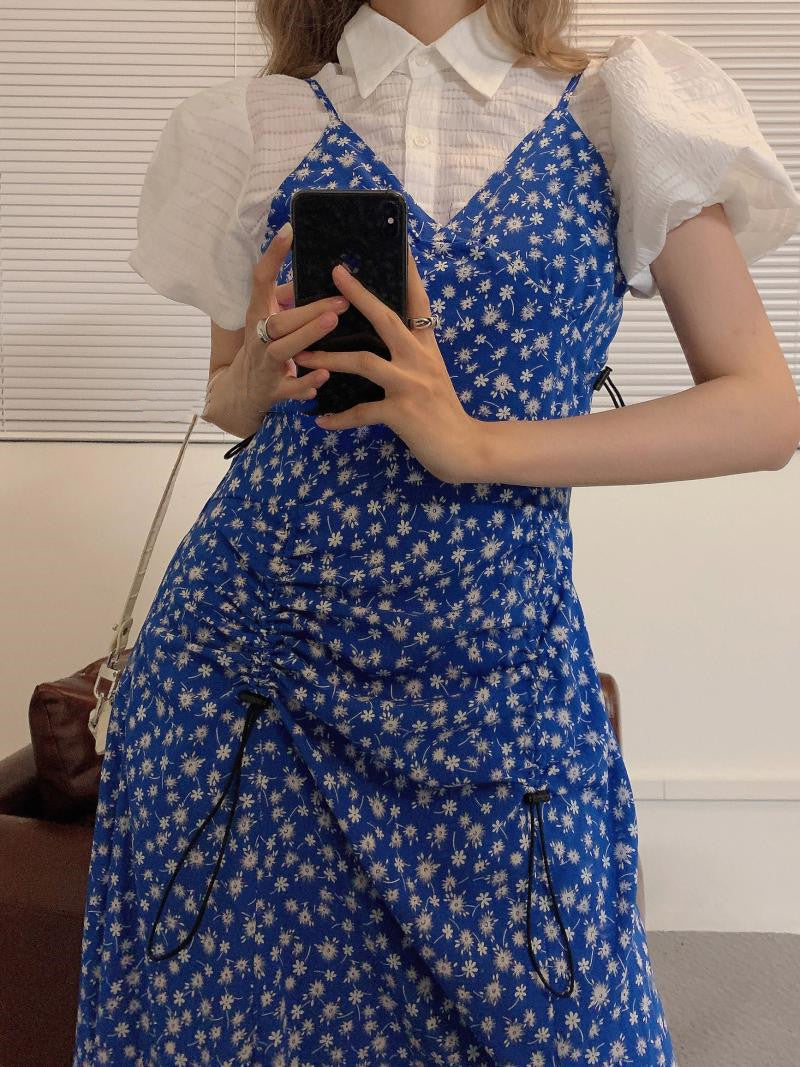 French Retro Sleeveless Mid-length Dress