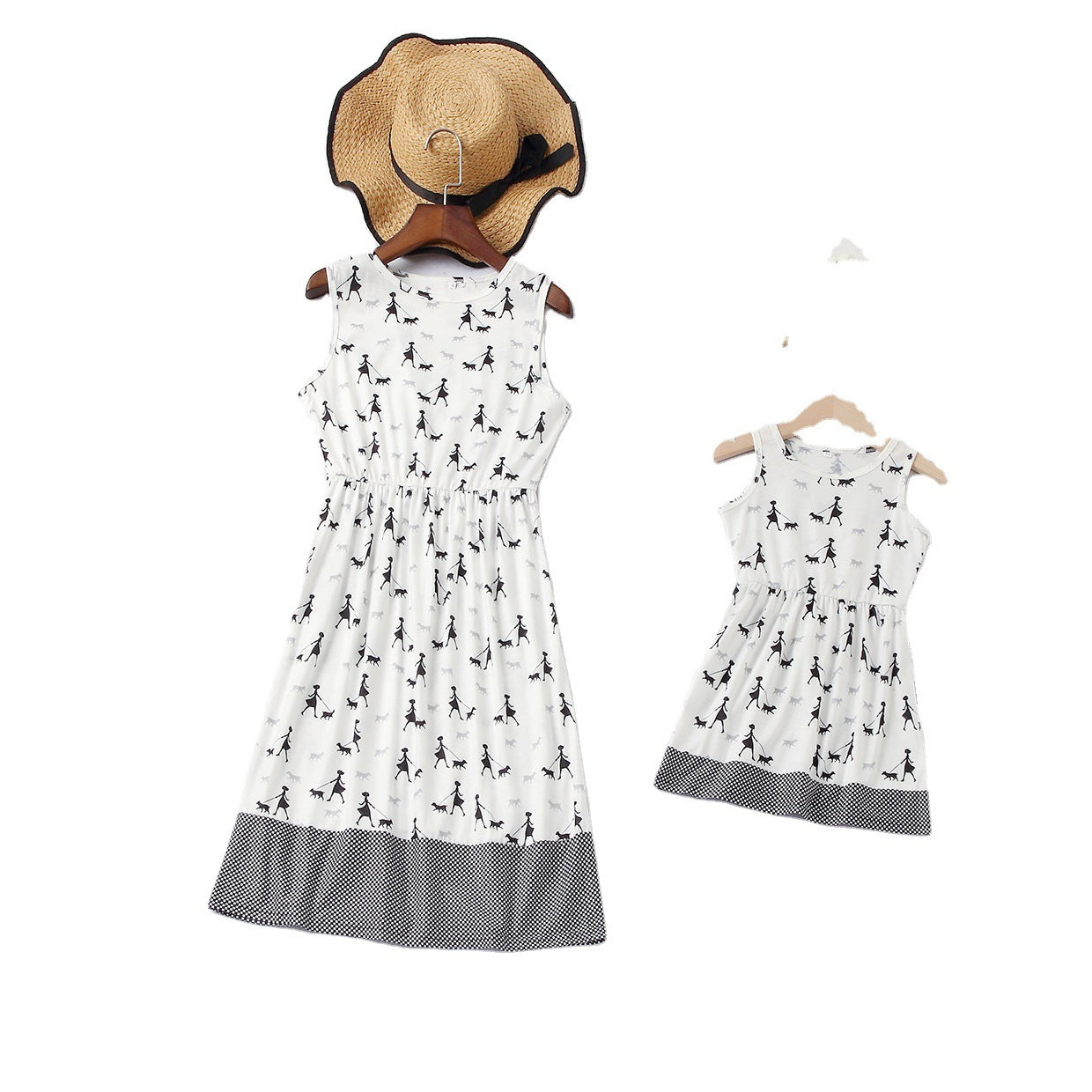 Summer Sleeveless Parent-Child Dresses Mother And Women'S Vest Dress