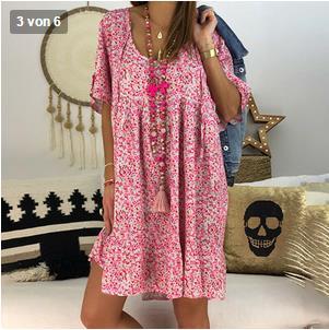 Loose And Thin Mid-length Sweet Floral Dress