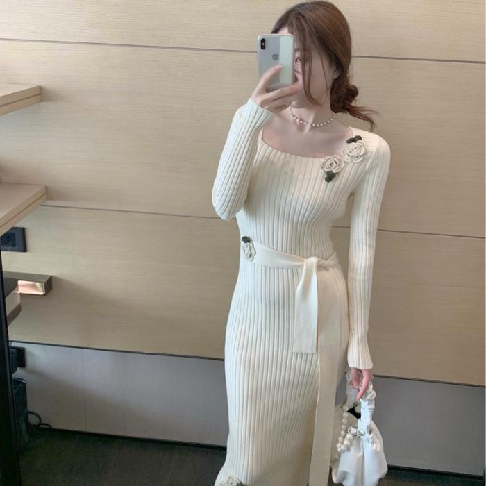 Mid-length Bag Hip Knitted Dress