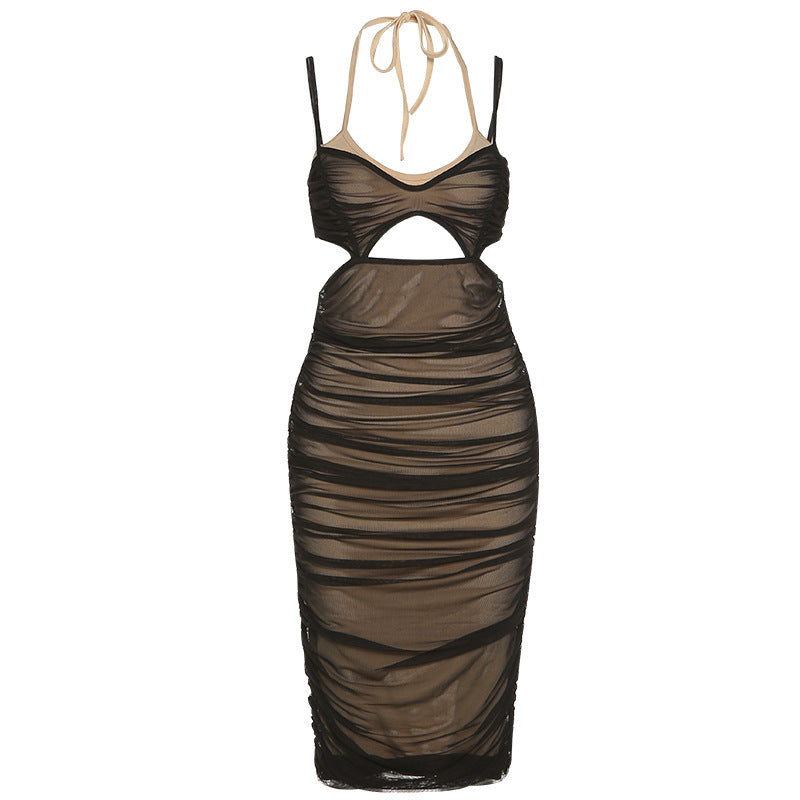 Black Bodycon Cutout Dress | Black Ruched Dress | The Little Black Dress