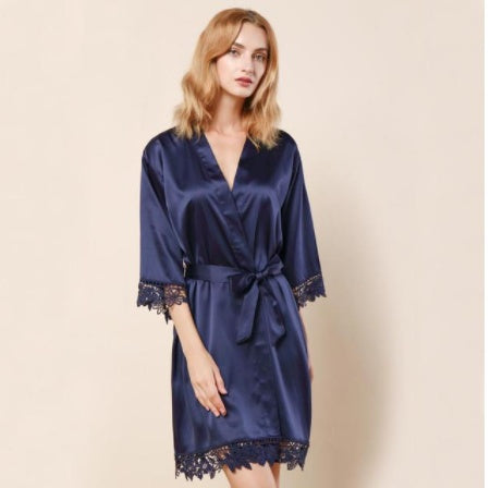 Custom Name Lace Satin Kimono Robes Personalized Wedding Bridal Party Sister Mother Of Bride Robe Bridesmaid Gift