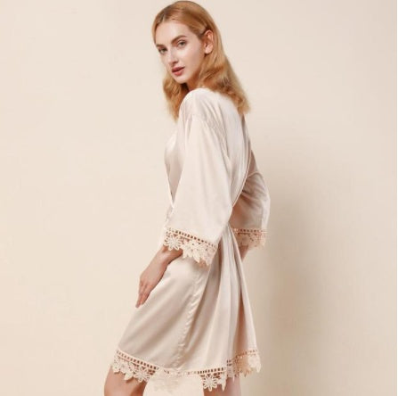 Custom Name Lace Satin Kimono Robes Personalized Wedding Bridal Party Sister Mother Of Bride Robe Bridesmaid Gift