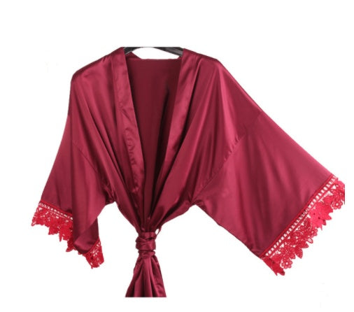 Custom Name Lace Satin Kimono Robes Personalized Wedding Bridal Party Sister Mother Of Bride Robe Bridesmaid Gift
