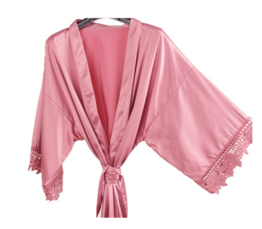 Custom Name Lace Satin Kimono Robes Personalized Wedding Bridal Party Sister Mother Of Bride Robe Bridesmaid Gift