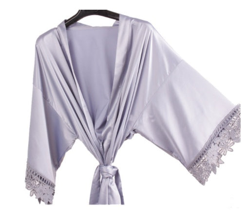 Custom Name Lace Satin Kimono Robes Personalized Wedding Bridal Party Sister Mother Of Bride Robe Bridesmaid Gift