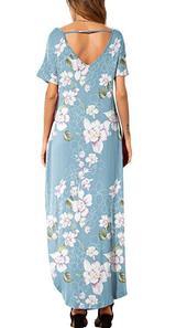 Short sleeve casual dress with printed pockets
