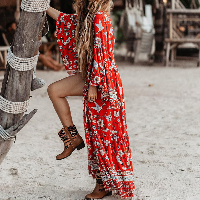 Women's Mid-length Printed Dress