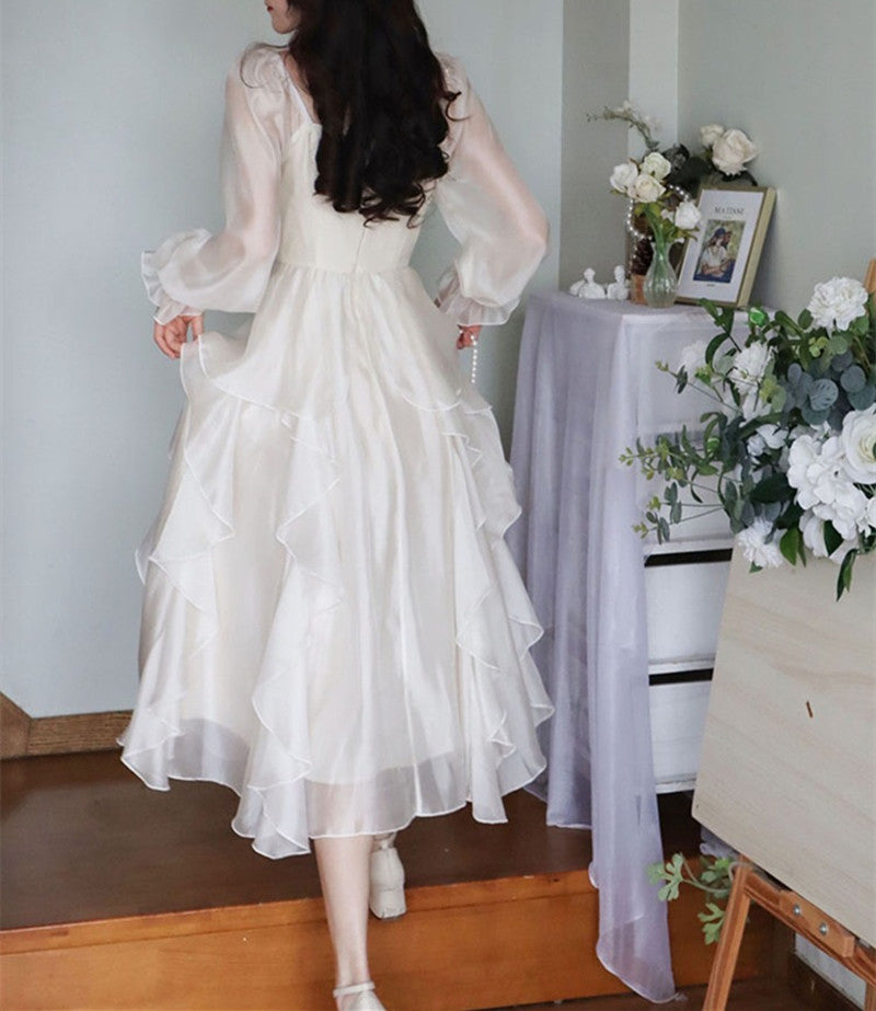 Women's Temperament High Waist Long Sleeve Dress