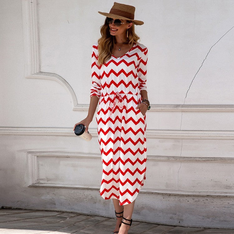Mid length dress with rib wrap buttocks