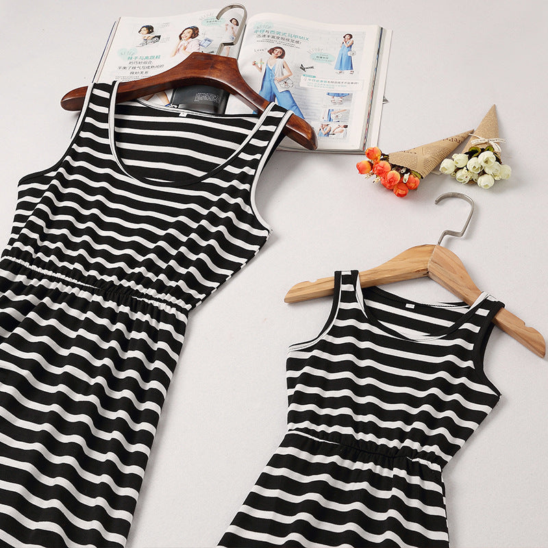 Parent-child mother and daughter dress