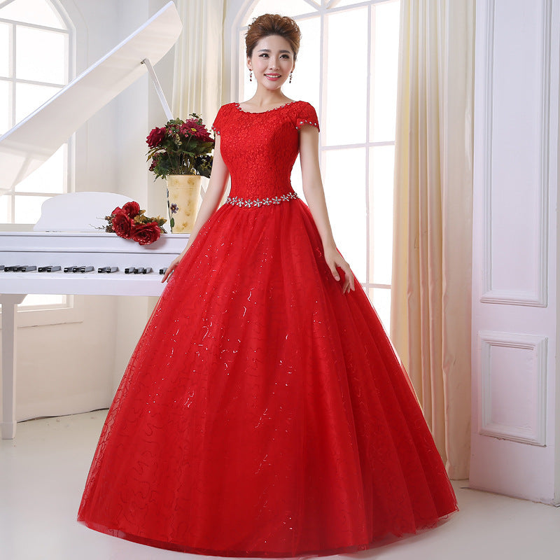 2021Wedding Dress Lace Shoulder Slim Fit Big Entrance