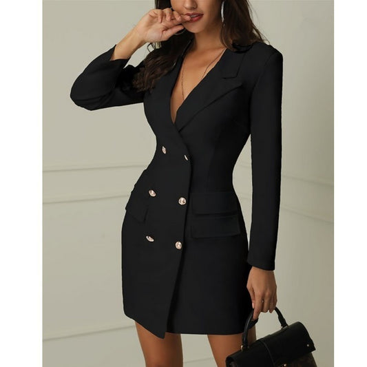 Women's solid color dress