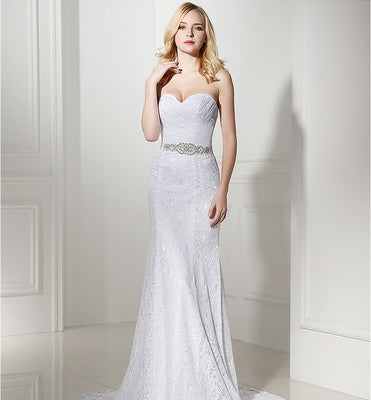 ANJURUISI Elegant White Lace Wedding Dresses Mermaid Bridal Gowns Vintage Boho Wedding Gowns  Sereia With Jacket