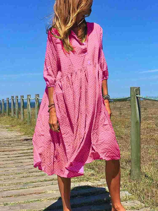 Long sleeve V-neck dress