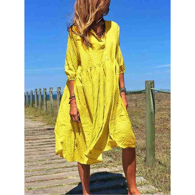 Long sleeve V-neck dress