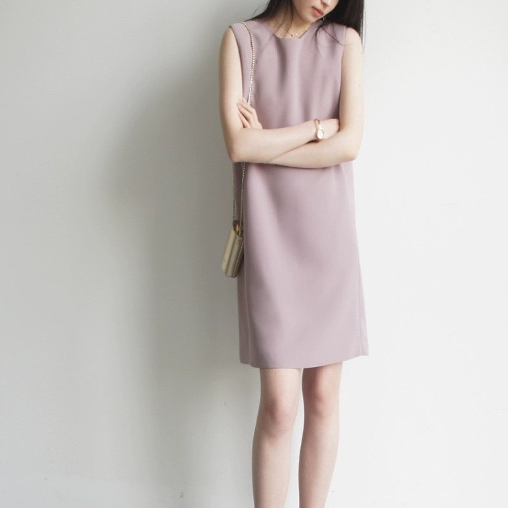 Fog Purple Minimalist Sleeveless Dress