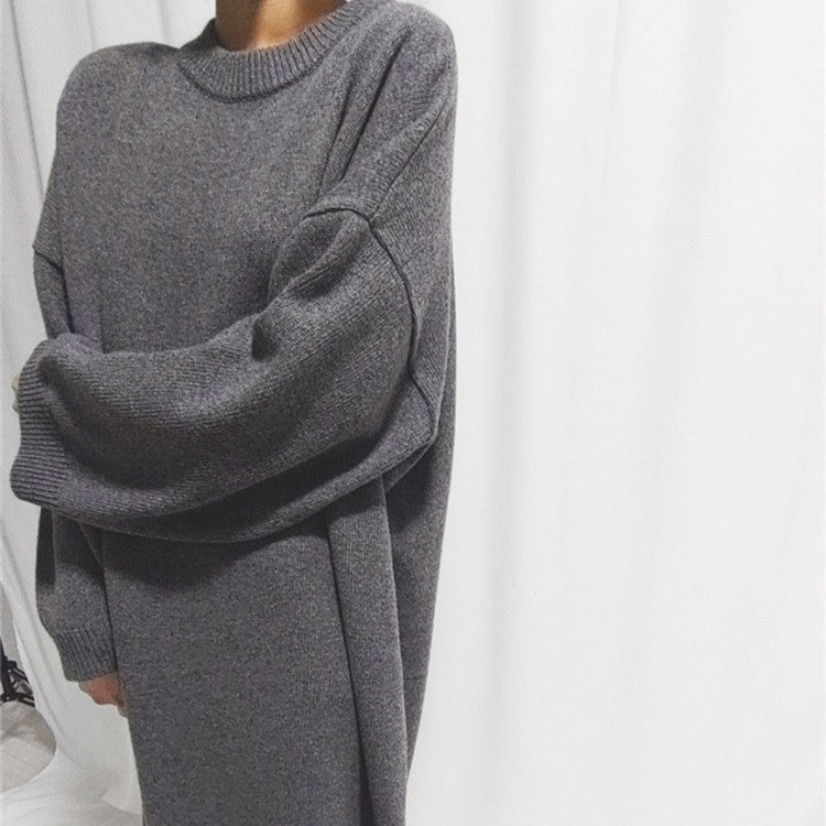 Women's Temperament Fashion Long-sleeved Knitted Dresses