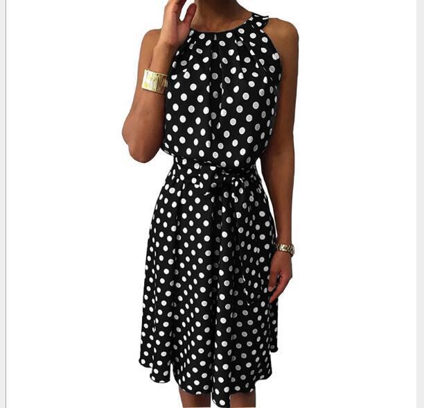 Strapless round neck loose dress