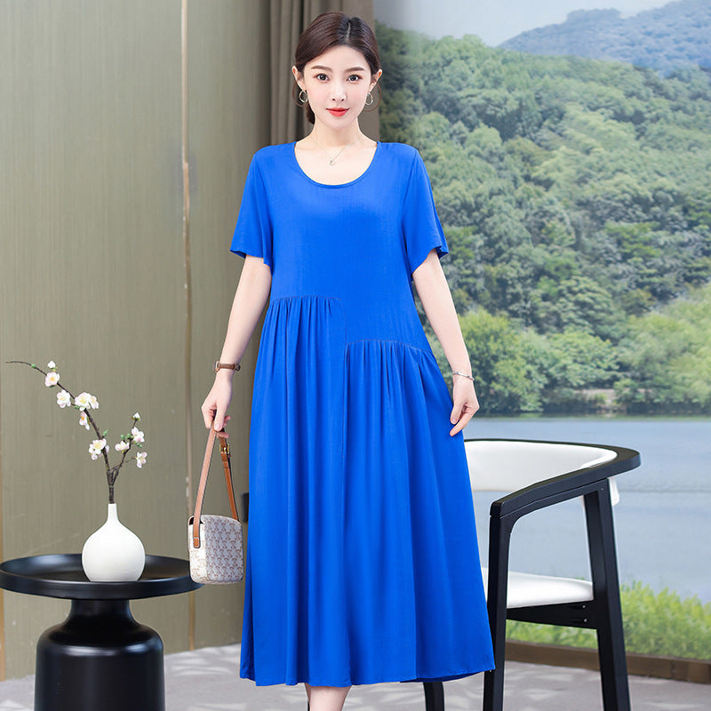 Solid Color New Noil Poplin Dress Summer Fashion Outdoor