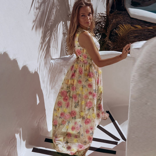 Sling Mid-waist Commuter Print Dress