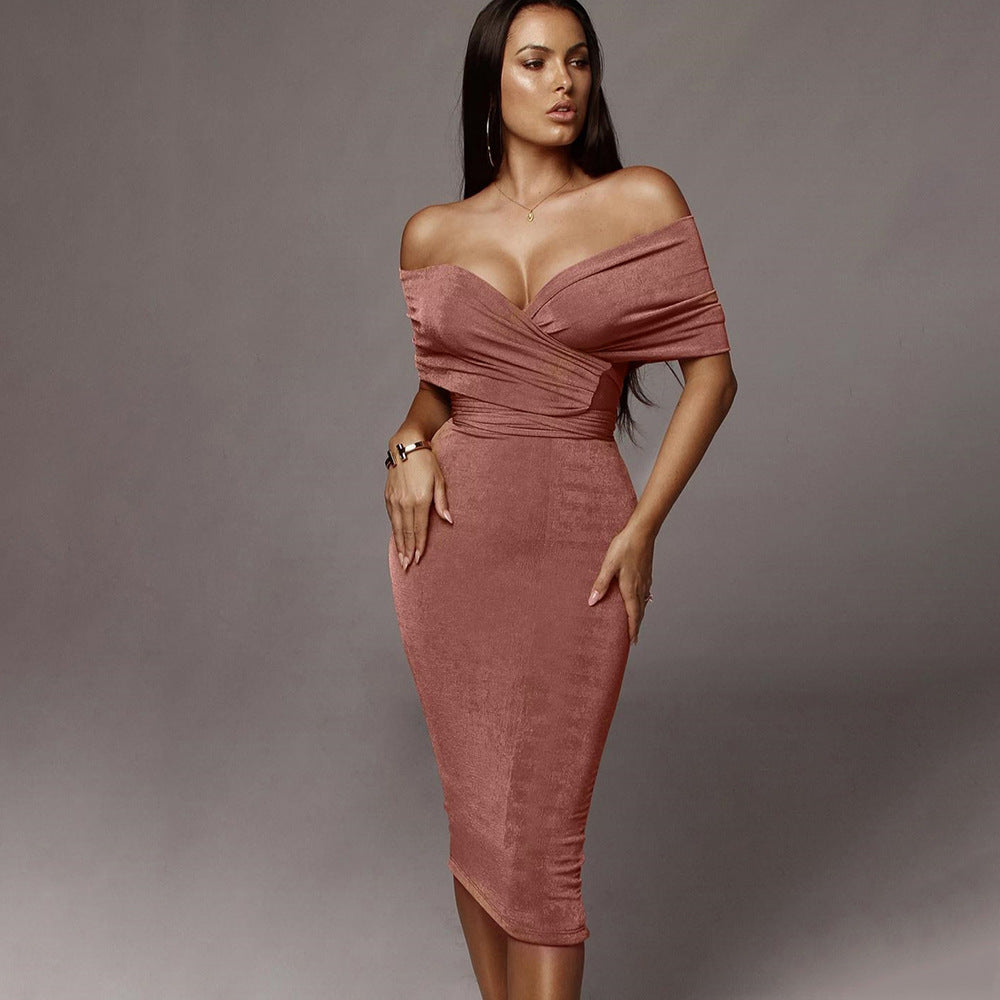 Mid-length ladies halter dress