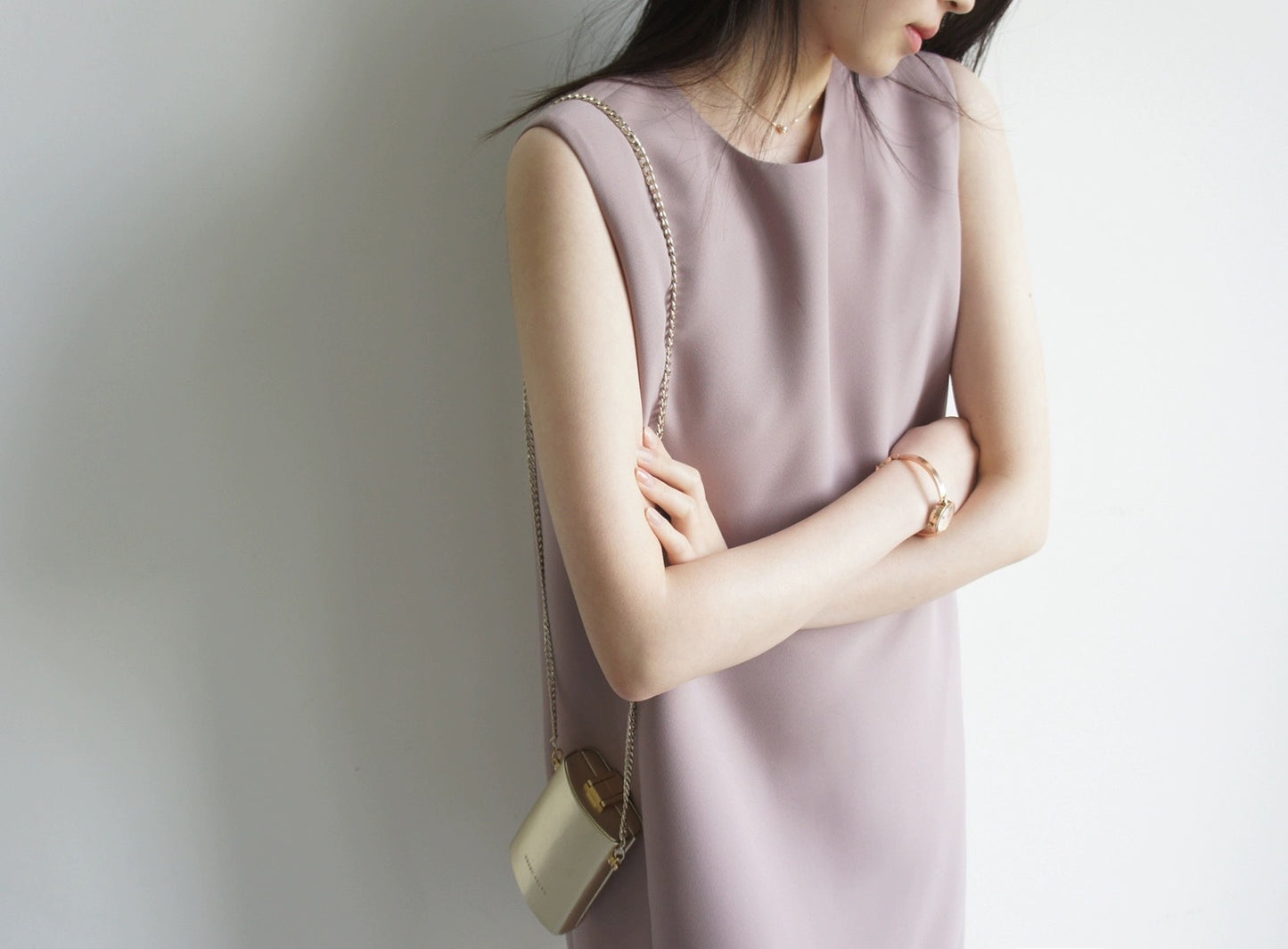 Fog Purple Minimalist Sleeveless Dress