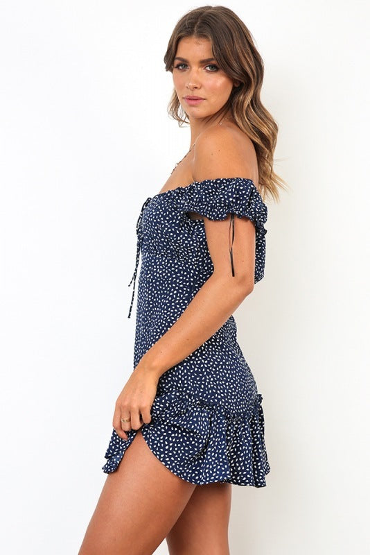 Floral floral tube top shoulder dress