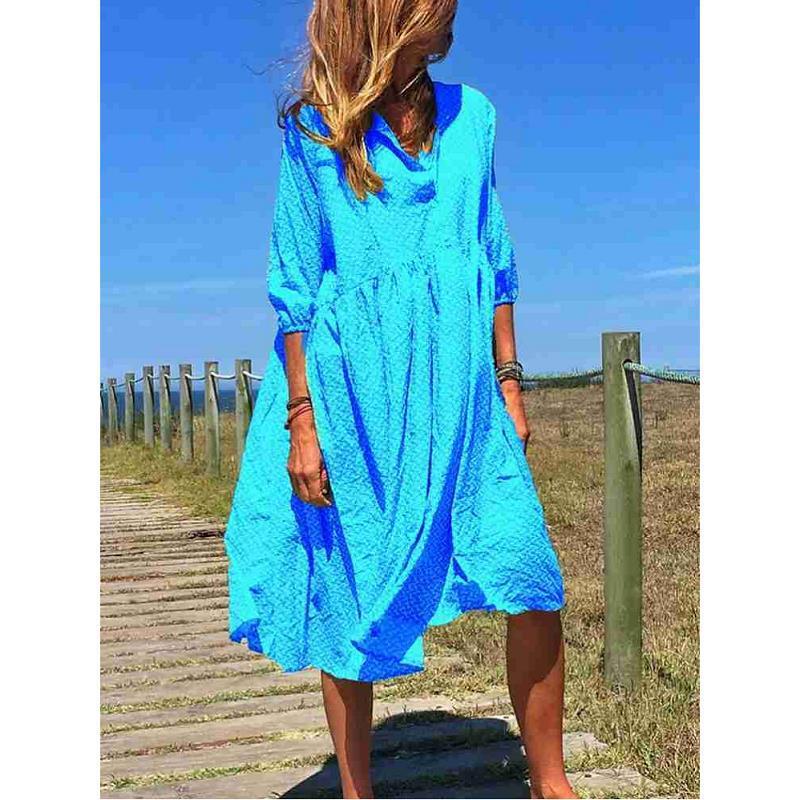 Long sleeve V-neck dress