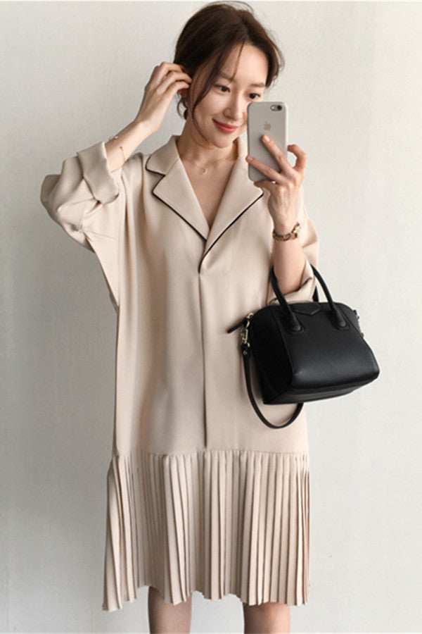Pleated suit dress
