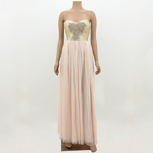 Wedding Splicing Chiffon Net Yarn Self-cultivation Evening Party Evening Dress