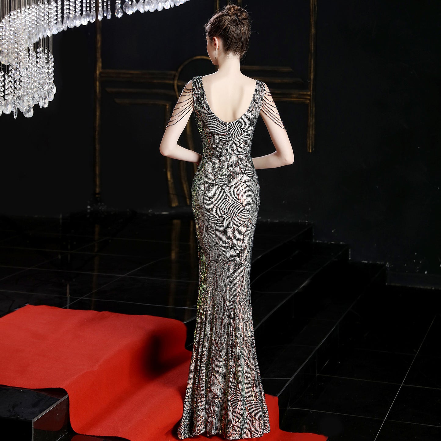 Party dress long banquet slim fit