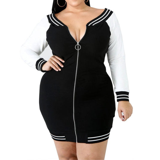 Zipper dress mid-length