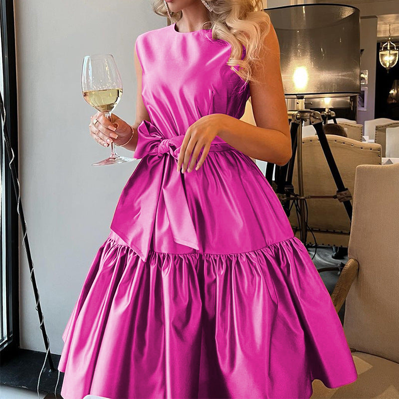 Women's Fashionable Round Neck Sleeveless Dress