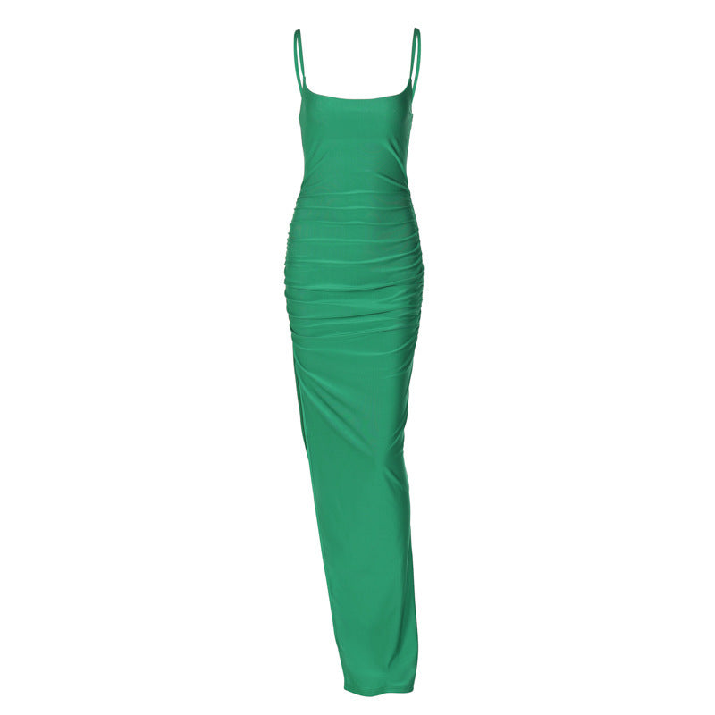 Ladies Fashion Slit Mid Length Dress