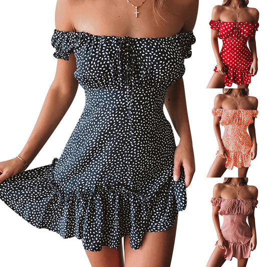 Floral floral tube top shoulder dress