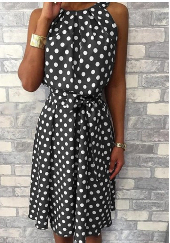 Strapless round neck loose dress