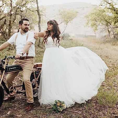 Endless Elegance Boho Beach Wedding Gown - Lace See-Through Waist Slimming Outdoor Mesh Bridal Dress
